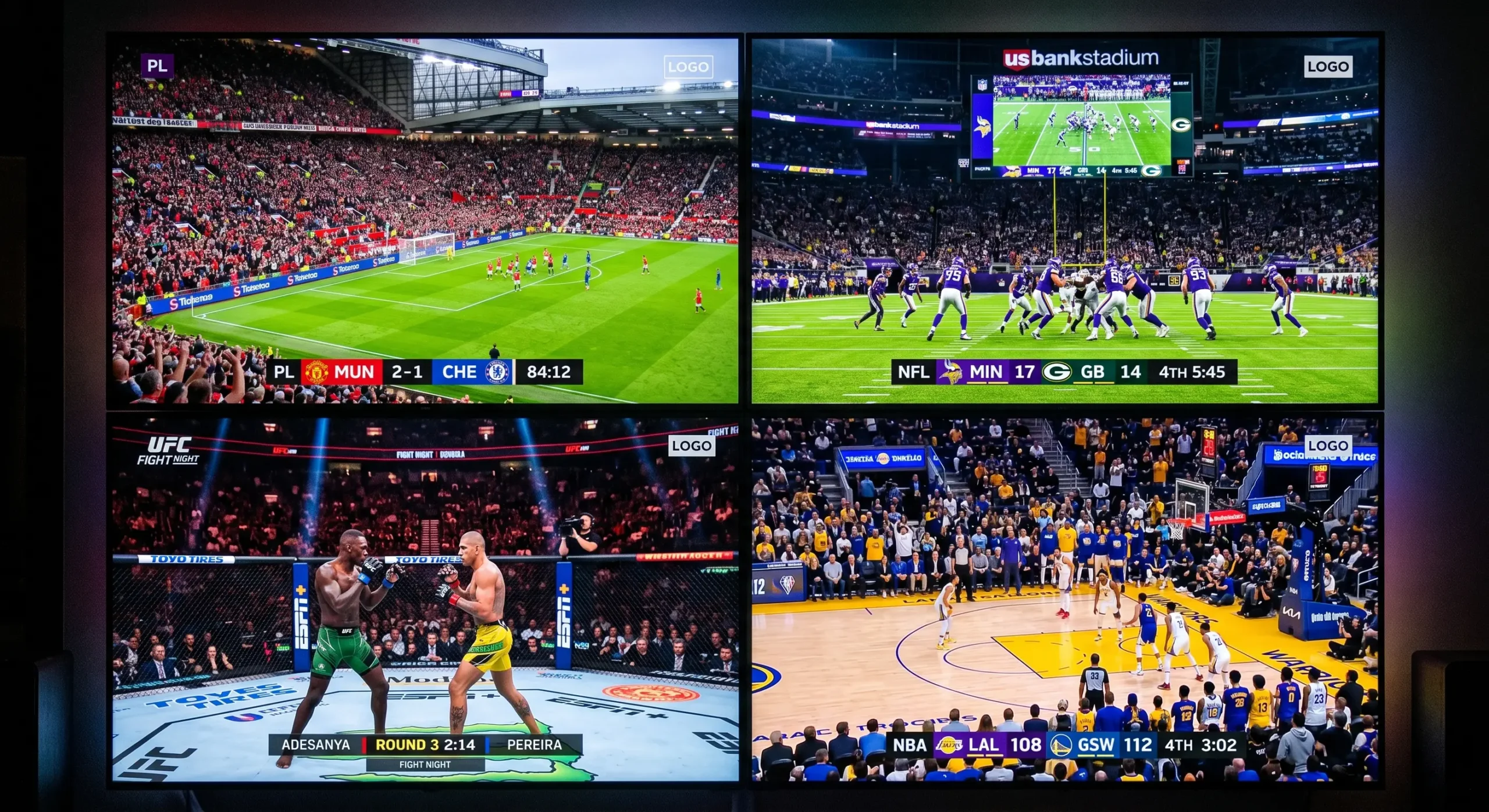 Eagle IPTV sports channels showing Premier League NFL NBA and UFC coverage