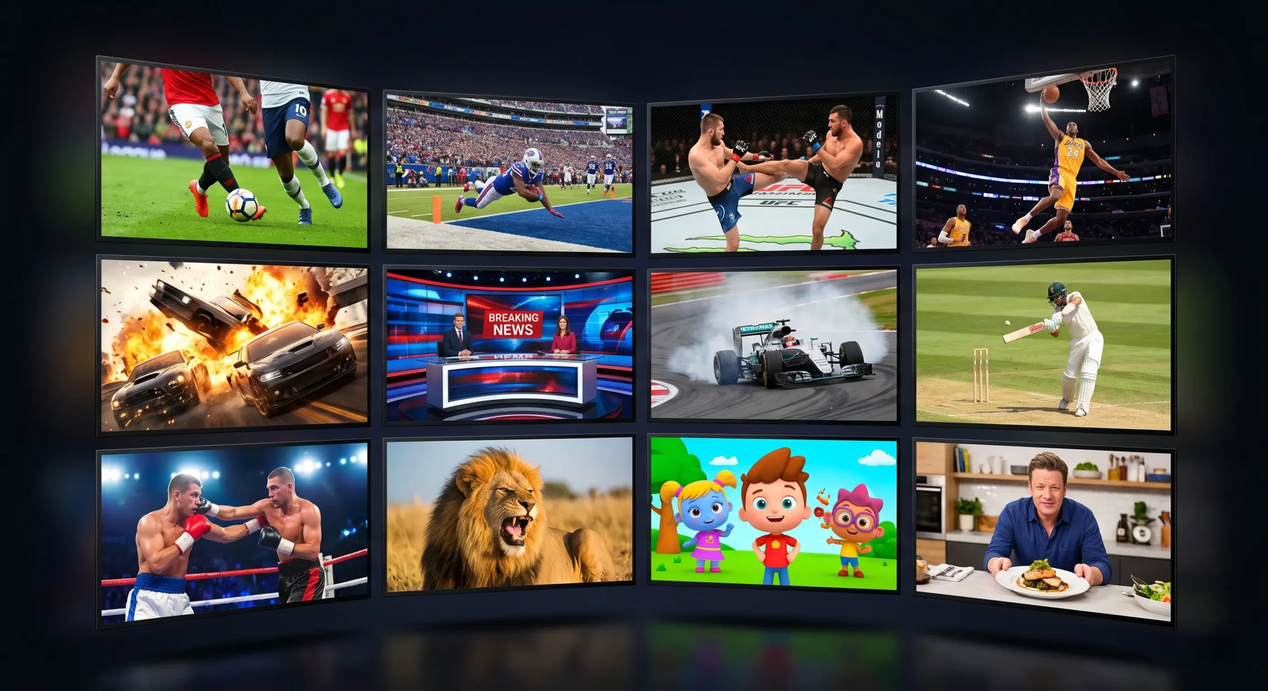 Dream 4K IPTV channel list showing sports entertainment news and regional content across 30 countries
