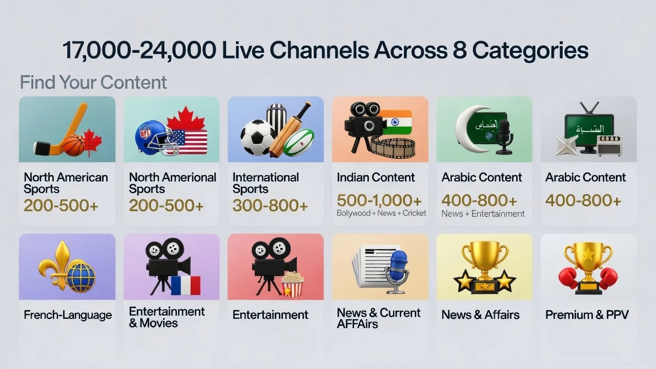 Gold IPTV Channel Categories