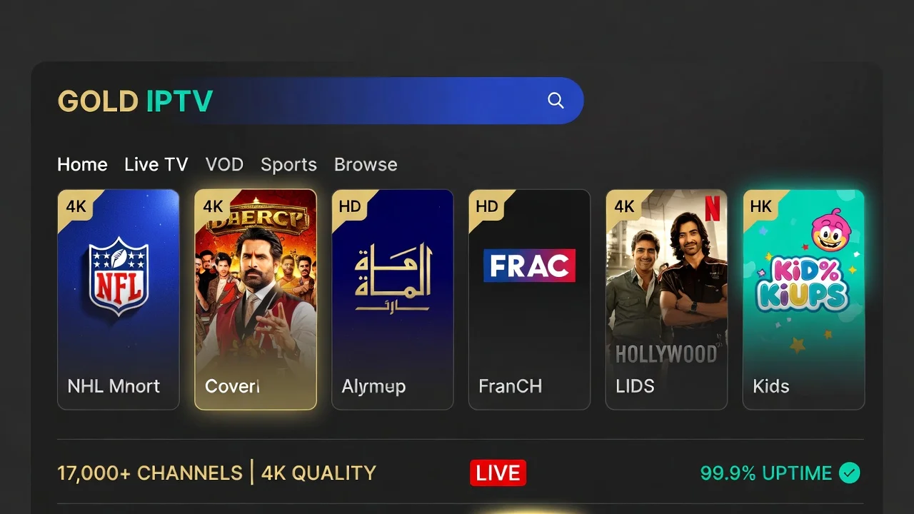 Gold IPTV Premium Interface