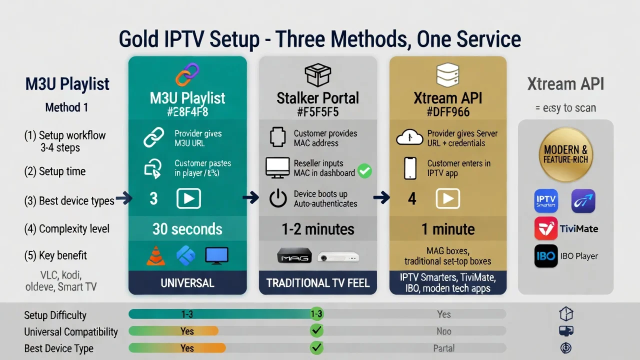 Gold IPTV Setup Methods